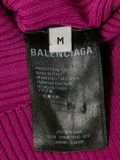 Pre-owned Balenciaga Rib-knit Logo Jumper In Pink