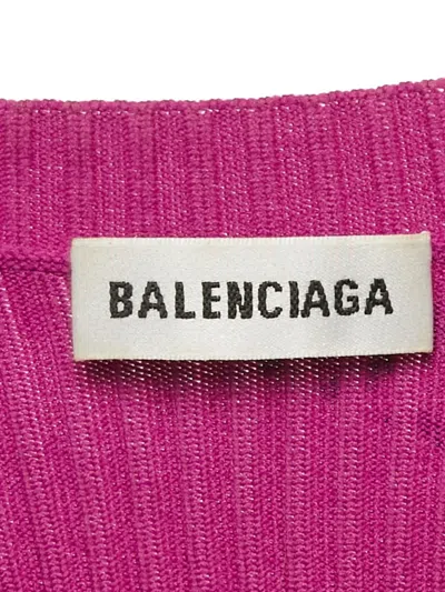 Pre-owned Balenciaga Rib-knit Logo Jumper In Pink