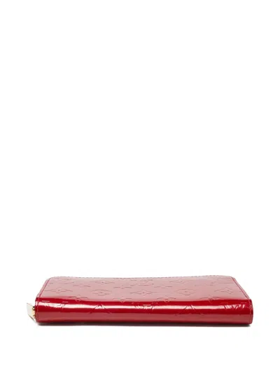 Pre-owned Louis Vuitton Patent Leather Monogram Zippy Wallet In Red