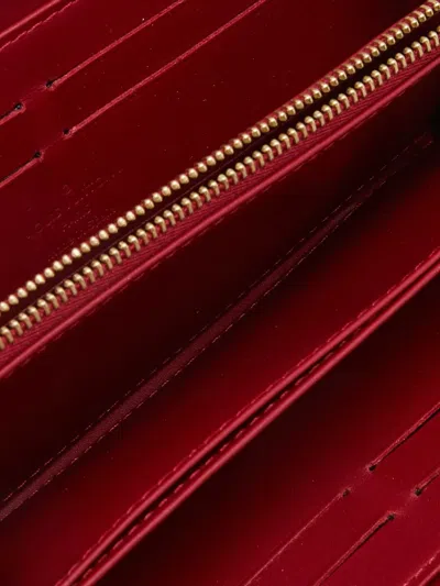 Pre-owned Louis Vuitton Patent Leather Monogram Zippy Wallet In Red