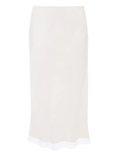 Victoria Beckham Lace Trim Slip Midi Skirt