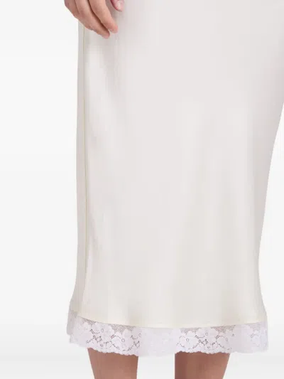 Victoria Beckham Lace Trim Slip Midi Skirt