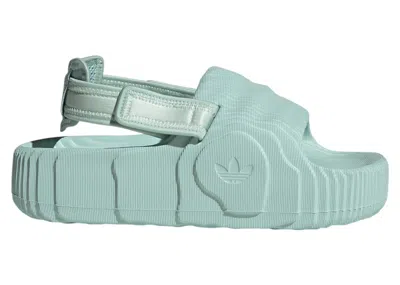 Pre-owned Adidas Originals Adilette 22 Xlg Slides (women's) Sneakers In Ash Green/linen Green