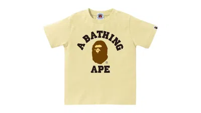 Pre-owned Bape Kids College Tee Shirt In Yellow
