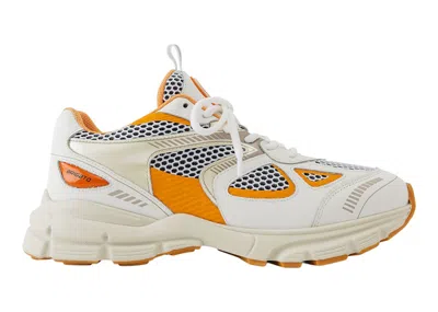 Pre-owned Axel Arigato Men's  Marathon Runner Sneakers In White/orange In Multi