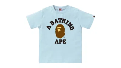 Pre-owned Bape Kids College Tee Shirt In Sax In Sand