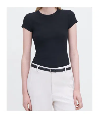 Filippa K Fine Rib Tee In Black