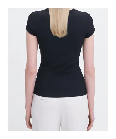 Filippa K Fine Rib Tee In Black