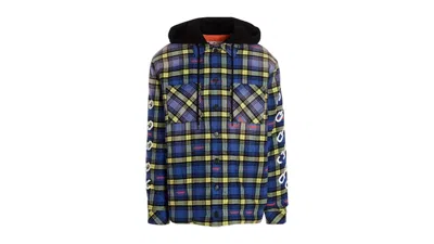 Pre-owned Off-white Men's Offwhite Arrow Padded Flannel Dusty Jacket In Blue