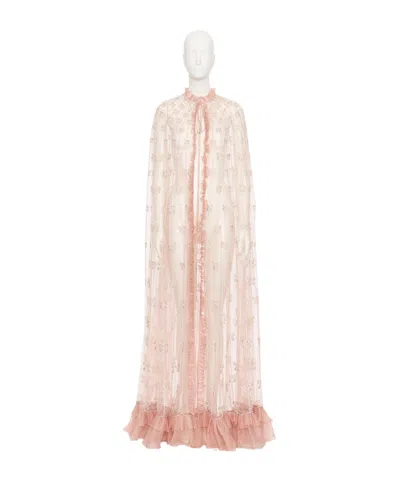 Valentino Ruffled Cape In Pink