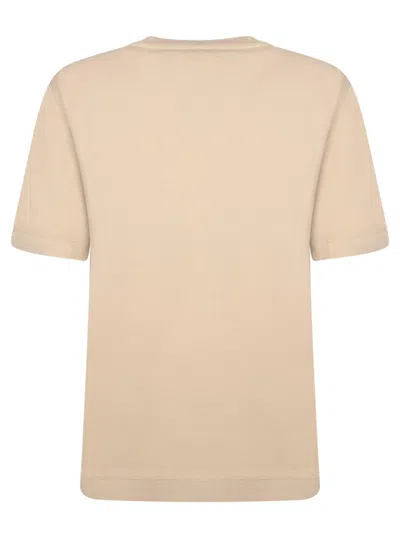Burberry Beige Cotton T-shirts In Neutral