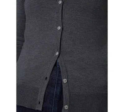 Melissa Paige Petite Crewneck 3/4-sleeve Cardigan Sweater In Black