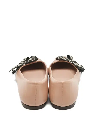 Pre-owned Jimmy Choo Leather Bow Flats