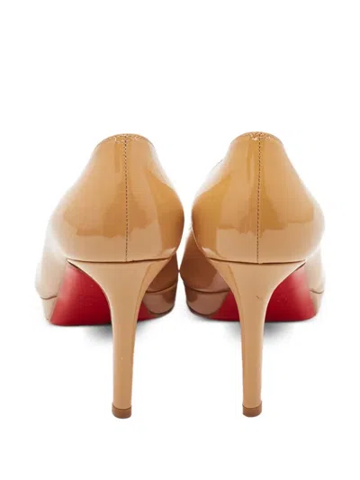 Pre-owned Christian Louboutin Patent Leather Pumps In Neutral