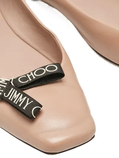 Pre-owned Jimmy Choo Leather Bow Flats