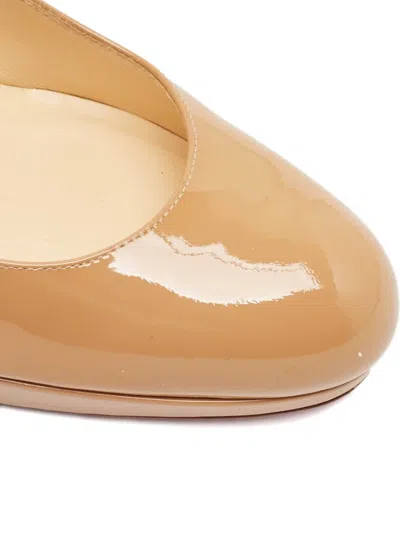 Pre-owned Christian Louboutin Patent Leather Pumps In Neutral
