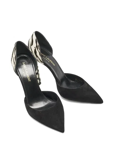 Pre-owned Saint Laurent Suede Zebra-print Heel Pumps