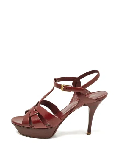Pre-owned Saint Laurent Leather Platform Sandals