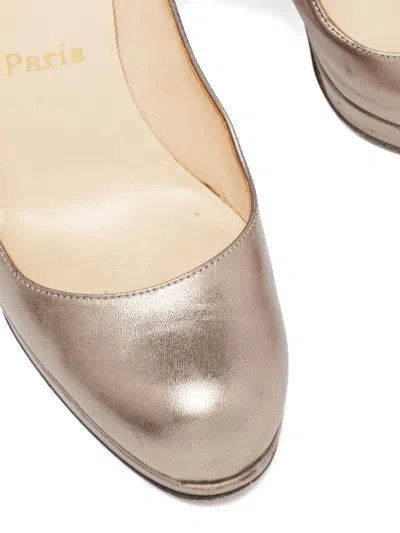 Pre-owned Christian Louboutin Metallic Leather Platform Pumps In Gold