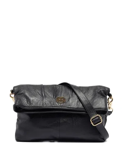 Pre-owned Tory Burch Leather Flap Bag In Black