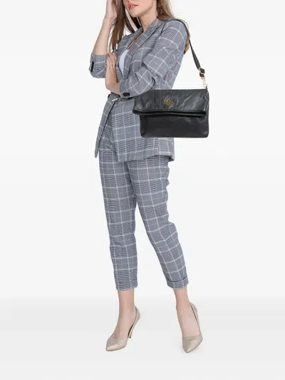 Pre-owned Tory Burch Leather Flap Bag In Black