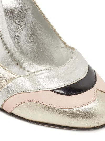 Pre-owned Dolce & Gabbana 2000s Leather Panel Pumps In Silver