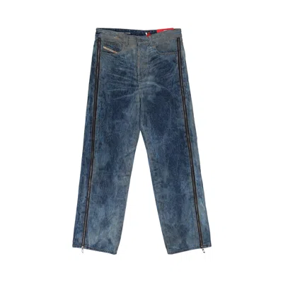 Pre-owned Diesel Side Zip Relaxed Jeans 'blue' | Men's Size 34
