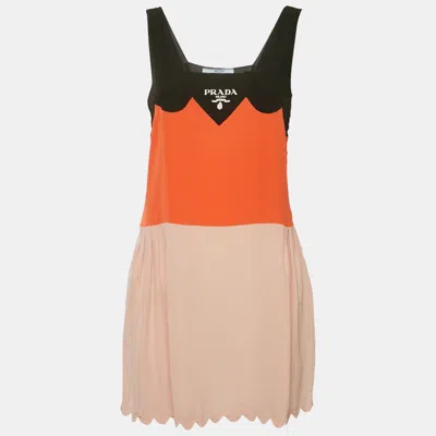 Pre-owned Prada Multicolor Stretch Crepe Sleeveless Mini Dress S