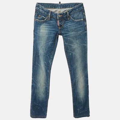 Pre-owned Dsquared2 Blue Washed Denim Jeans S Waist 29"
