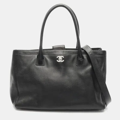 Pre-owned Chanel Coco Logo Executive 2way Tote Shoulder Bag Calfskin Black Shw