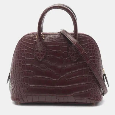Pre-owned Hermes Bolide 1923 Mini Rouge H Bag In Red