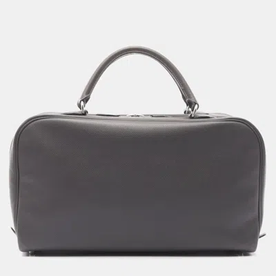 Pre-owned Hermes Sac Envie 36 Graphite K Epsom Leather Handbag In Gray