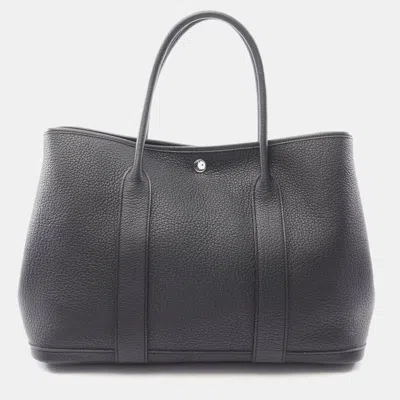 Pre-owned Hermes Garden Party Pm Black C Negonda Leather Bag