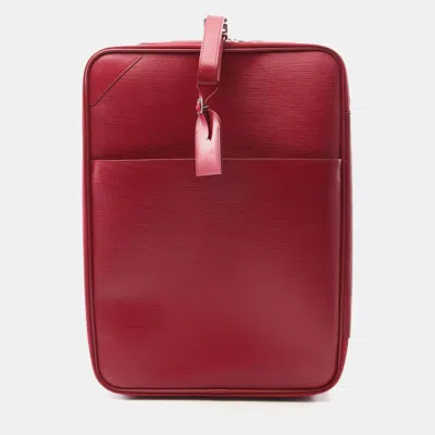 Pre-owned Louis Vuitton Pegase 55 Travel Bag Suitcase Epi Leather Fuschia In Red