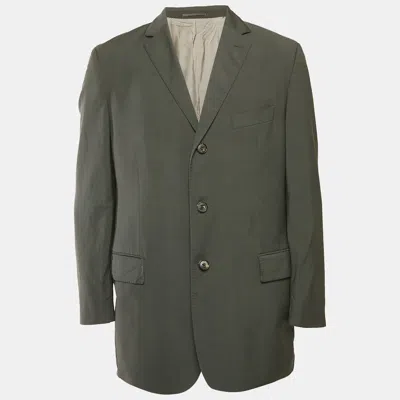 Pre-owned Boss By Hugo Boss Grey Virgin Wool Single Breasted Blazer Xxl