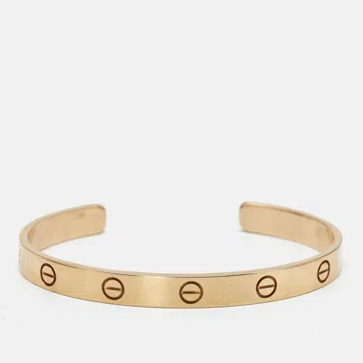 Pre-owned Cartier Love 18k Rose Gold Open Cuff Bracelet 18