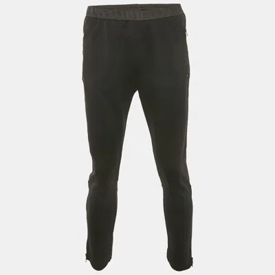 Pre-owned Prada Black Nylon Knit Jogger Pants M