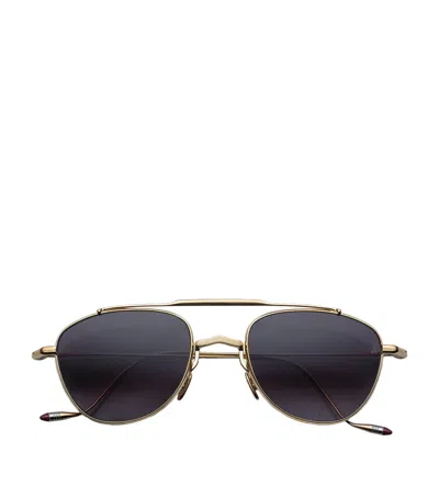 Jacques Marie Mage Titanium Flynn Aviator Sunglasses In Black