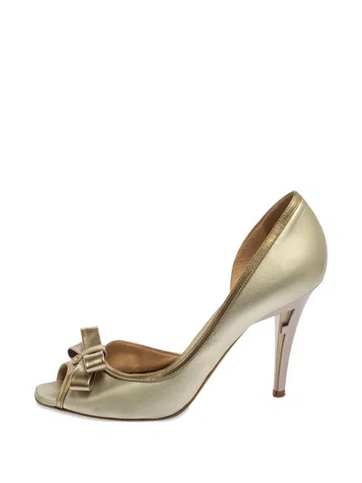 Pre-owned Fendi Peep-toe Bow Pumps