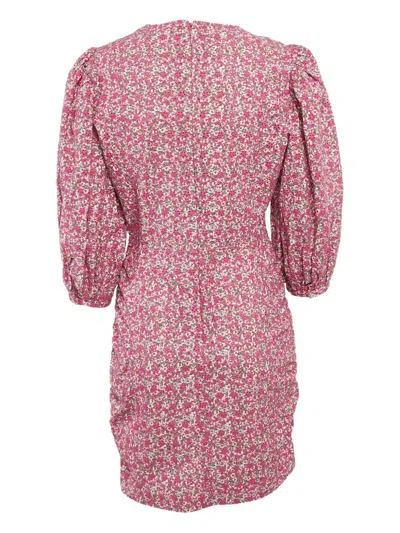 Pre-owned Maje Puff-sleeves Floral Dress In Pink