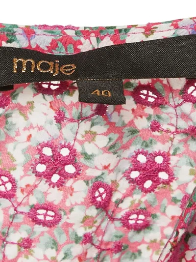 Pre-owned Maje Puff-sleeves Floral Dress In Pink