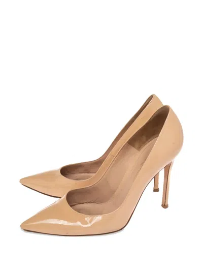 Pre-owned Gianvito Rossi Patent Leather Stiletto Pumps In Neutral