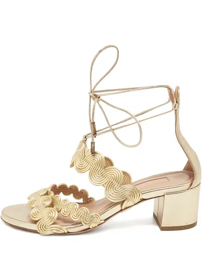 Pre-owned Aquazzura Leather Spiral Sandals