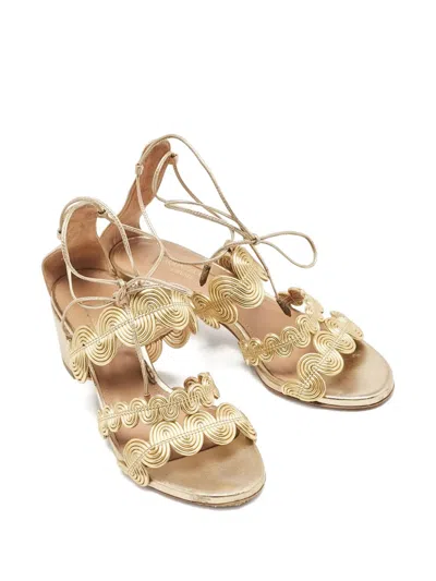 Pre-owned Aquazzura Leather Spiral Sandals
