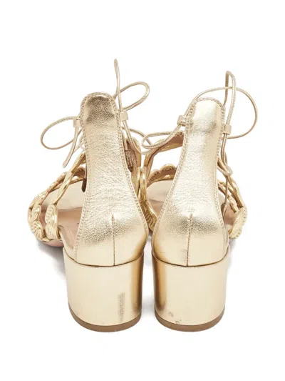 Pre-owned Aquazzura Leather Spiral Sandals