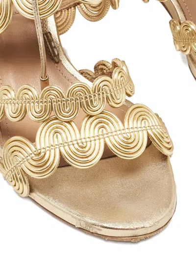Pre-owned Aquazzura Leather Spiral Sandals