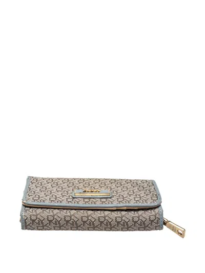 Pre-owned Dkny Vintage 2024 Monogram Canvas Wallet