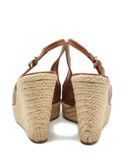 Pre-owned Sergio Rossi Vintage Leather Wedge Sandals