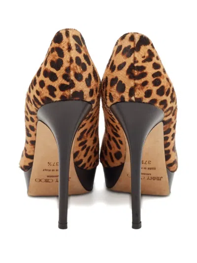 Pre-owned Jimmy Choo 130mm Leather Heeled Pumps In Brown