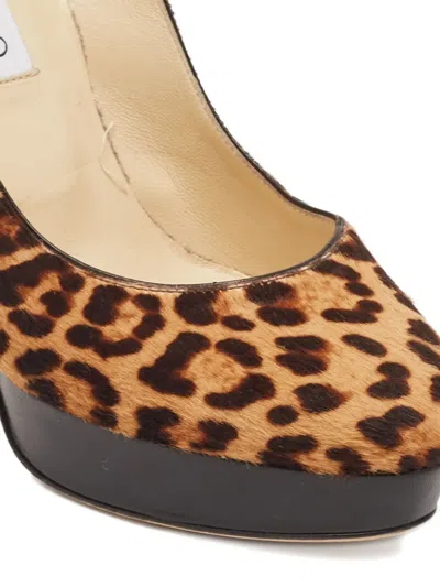 Pre-owned Jimmy Choo 130mm Leather Heeled Pumps In Brown